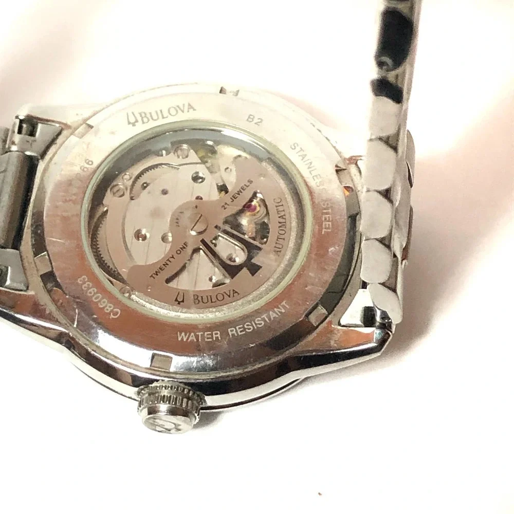 Bulova BVA Automatic Self Winding 21 Jewel  Men Watch Clear Exhibition Caseback_8